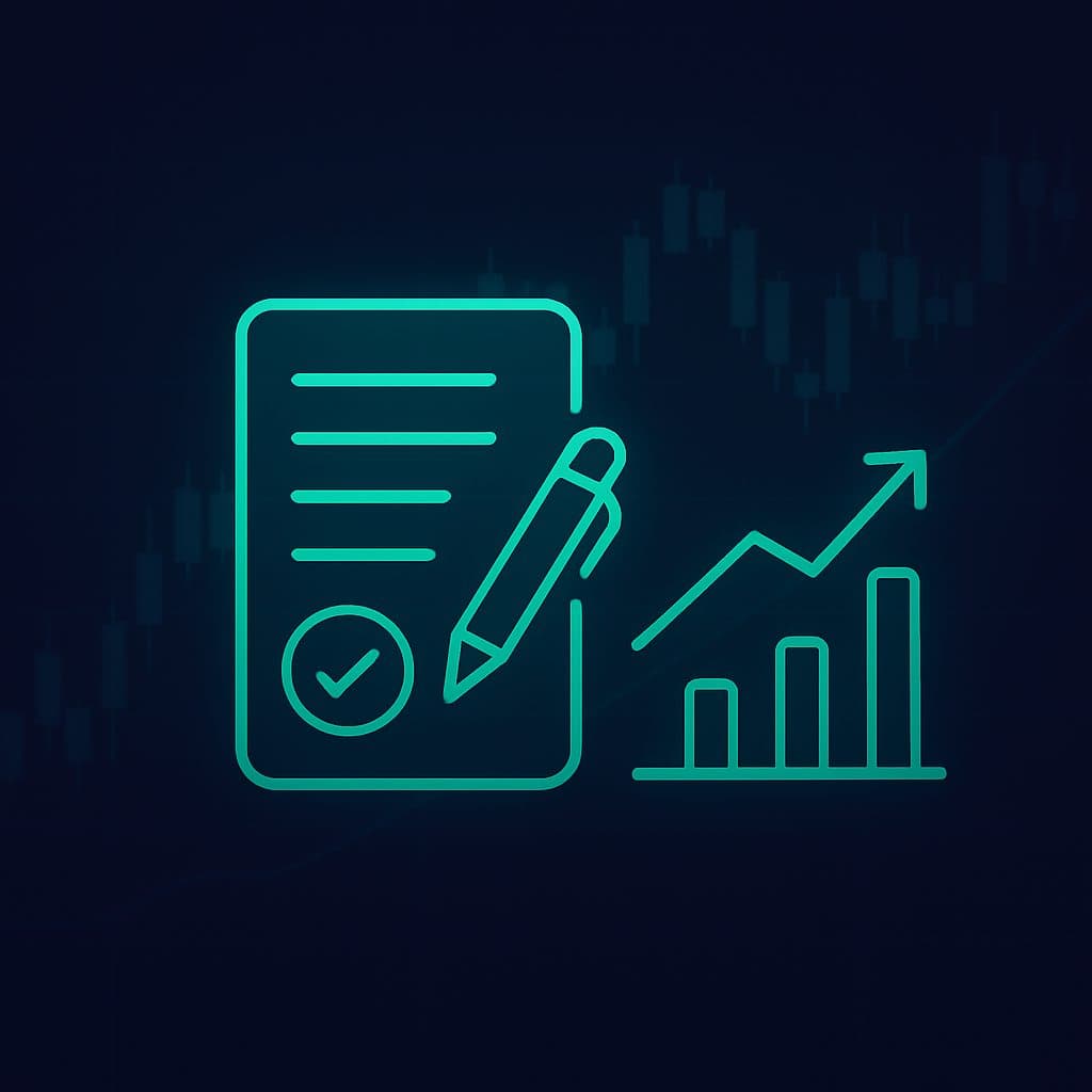 Checklist and chart icon for trading foundations